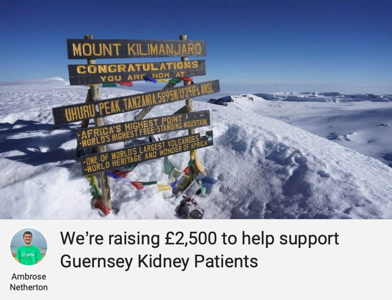 Kilimanjaro Ambrose netherton kidney charity