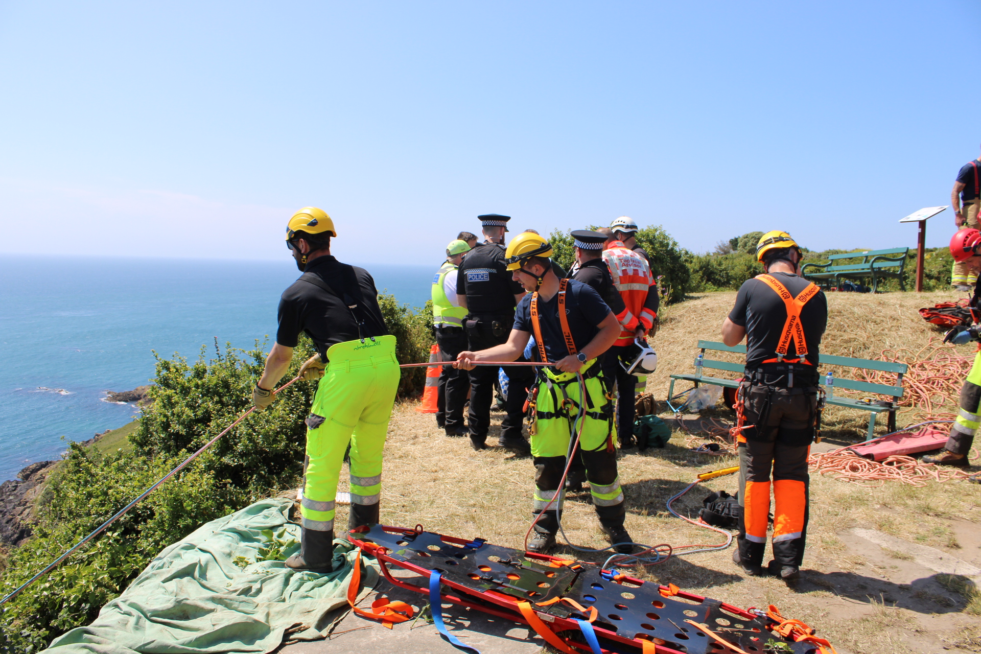 Jerbourg cliff rescue fire ambulance police