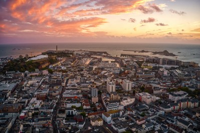 An aerial view of St Helier, Jersey
