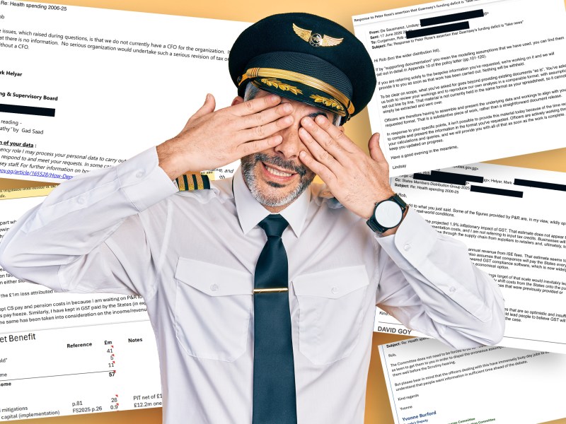 Handsome middle age man with grey hair wearing airplane pilot uniform covering eyes with hands smiling cheerful and funny. blind concept.