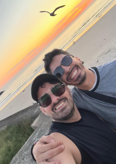 Mariano Antonio Ferreira Correia next to his brother Javier who was killed in the earthquakes