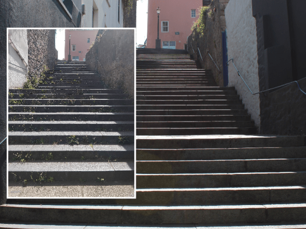 Finally! Historic steps are finally weed free