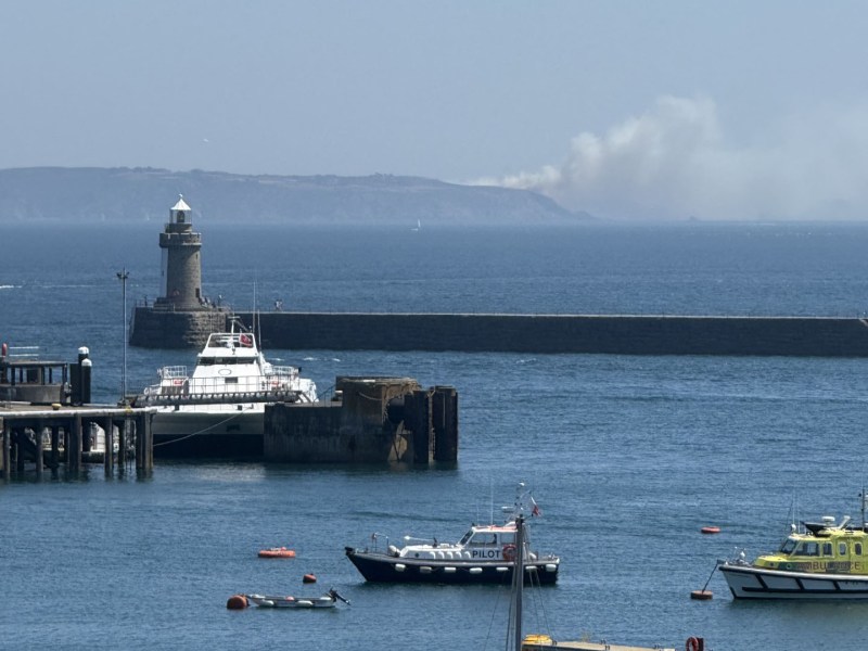 Plumes of fire over Sark.