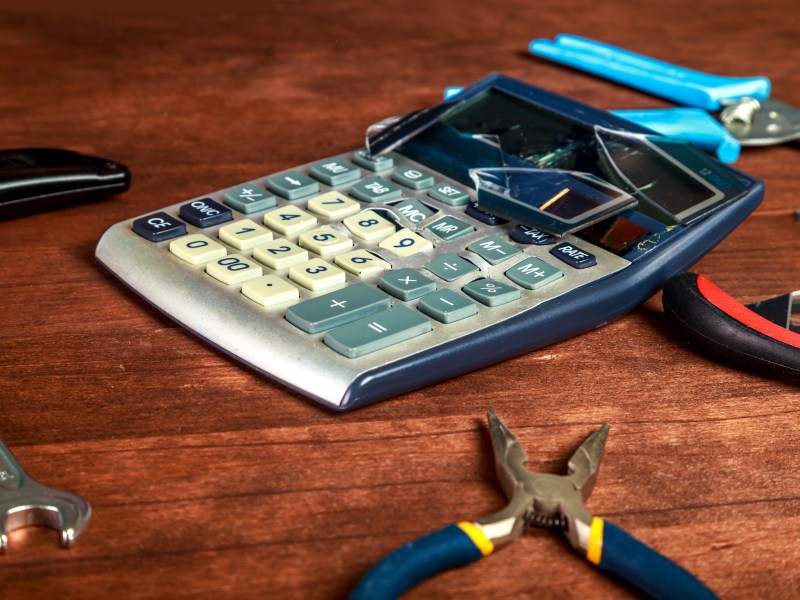 A broken calculator.