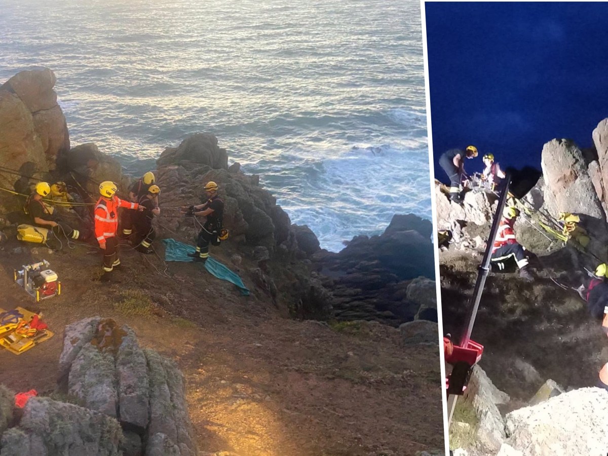Three hours, ropes and a helicopter: Race against darkness to rescue climber after Grosnez fall