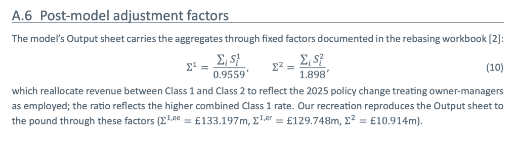 A set of equations for post-model adjustment factors.