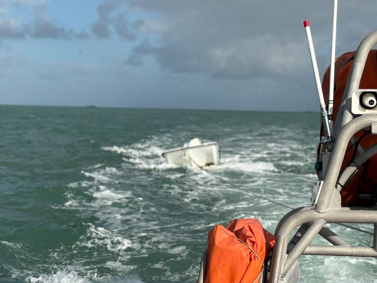 Upturned boat recovered after lifeboat call-out off Gorey